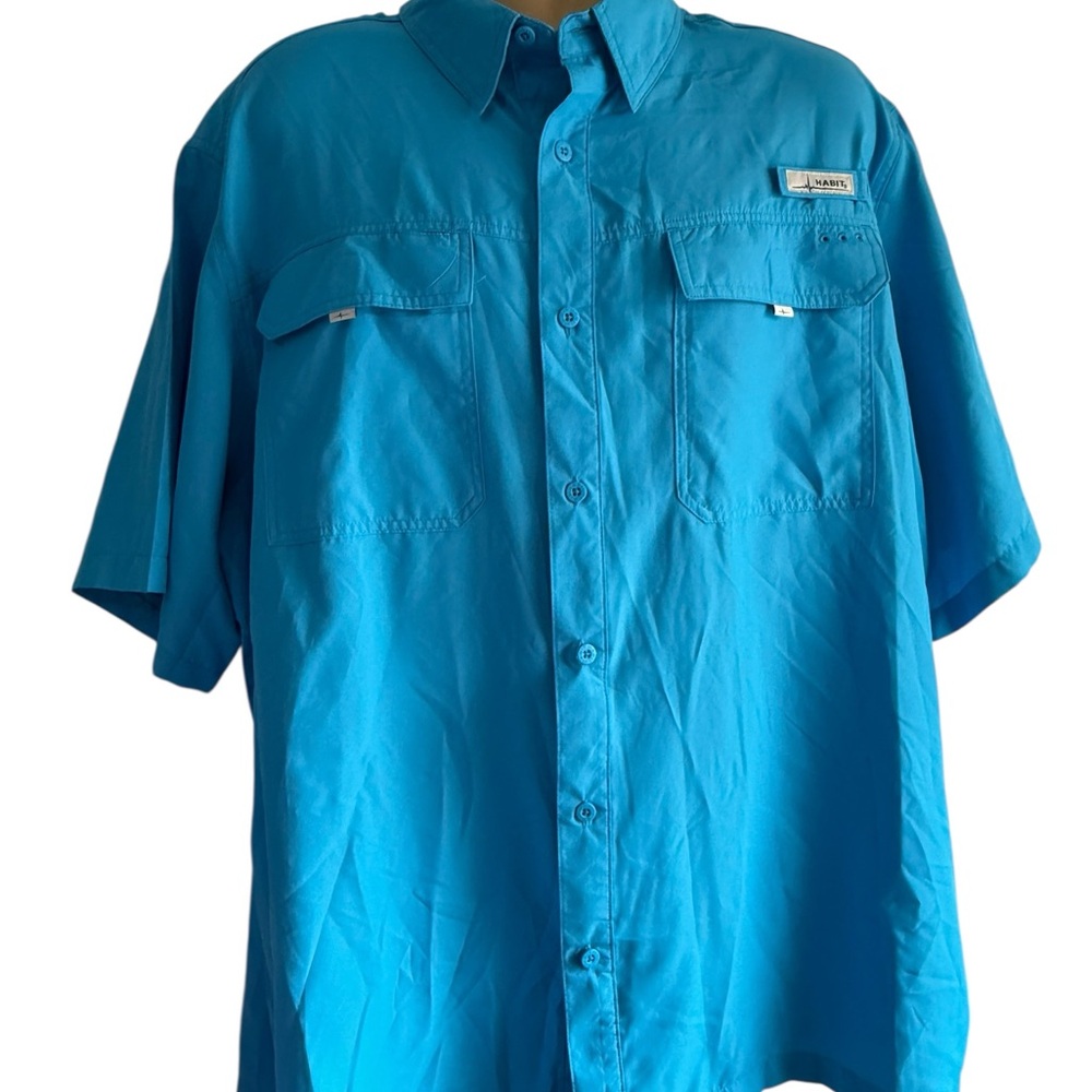 Habit Blue‎ Short Sleeve Button-Up Shirt 2XL